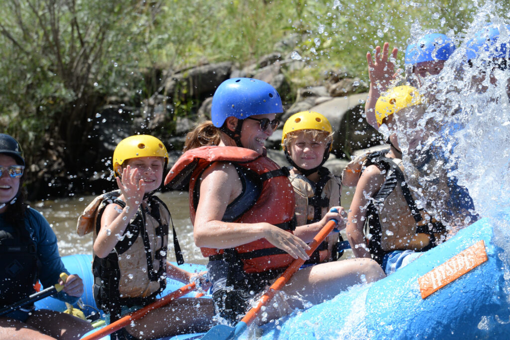 Family rafting in the Bighorn Sheep Canyon of the Arkansas River, Colorado